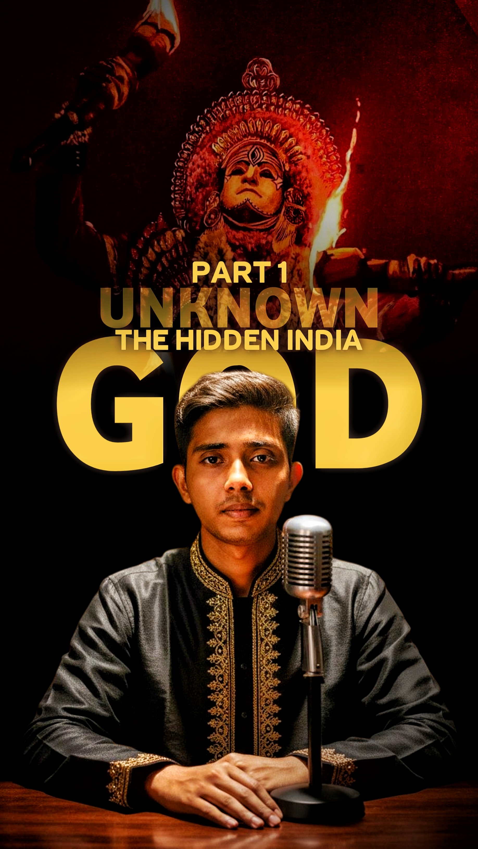 Unknown The Hidden India God - Podcast design with gold typography