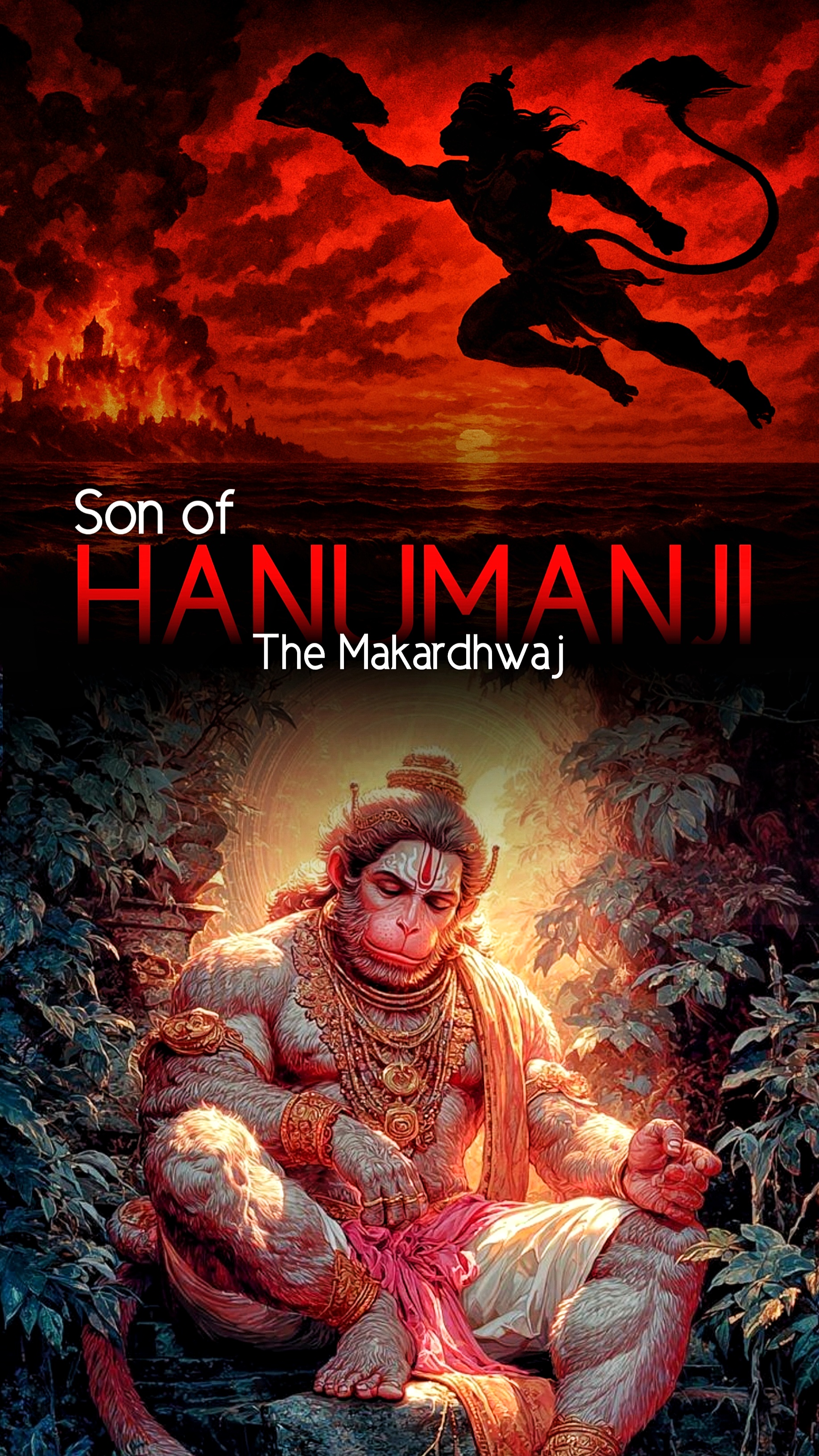 Son of Hanumanji - Deity character design with warm tones
